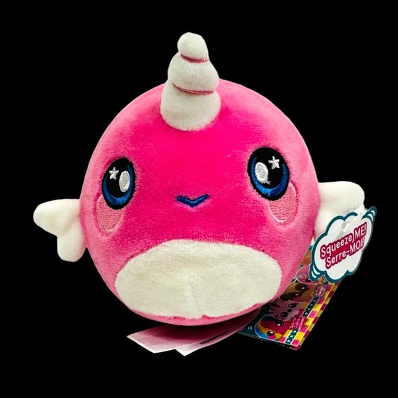 Narcissa Narwhal Squeezamal Plush Toy Unicorn w/Moon & Star Eyes - NWT - Picture 2 of 8